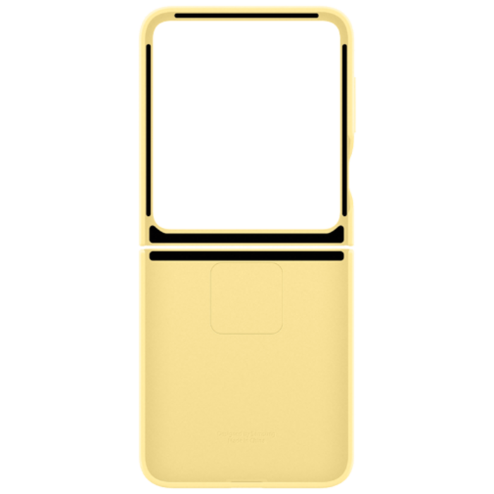 Samsung Samsung Galaxy Z Flip 6 Siliconen Back Cover met Ring Geel
