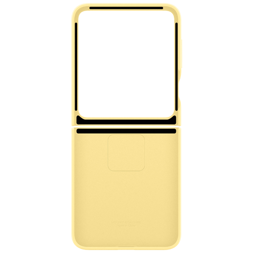 Samsung Samsung Galaxy Z Flip 6 Siliconen Back Cover met Ring Geel
