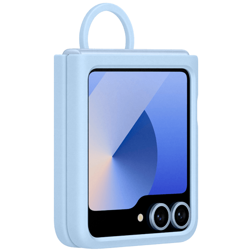 Samsung Samsung Galaxy Z Flip 6 / Flip 7 FE Siliconen Back Cover met Ring Blauw