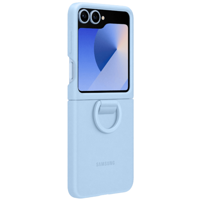 Samsung Samsung Galaxy Z Flip 6 / Flip 7 FE Siliconen Back Cover met Ring Blauw