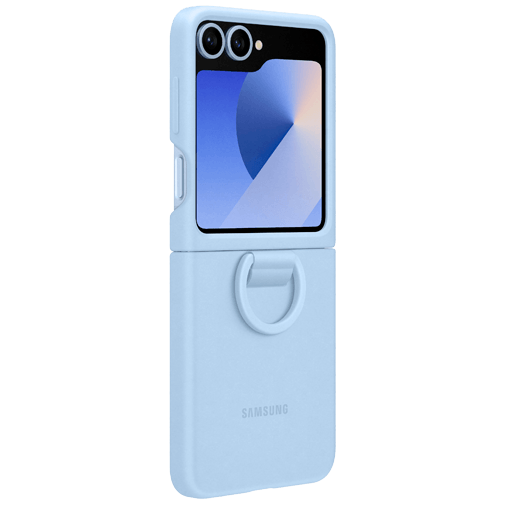 Samsung Samsung Galaxy Z Flip 6 / Flip 7 FE Siliconen Back Cover met Ring Blauw