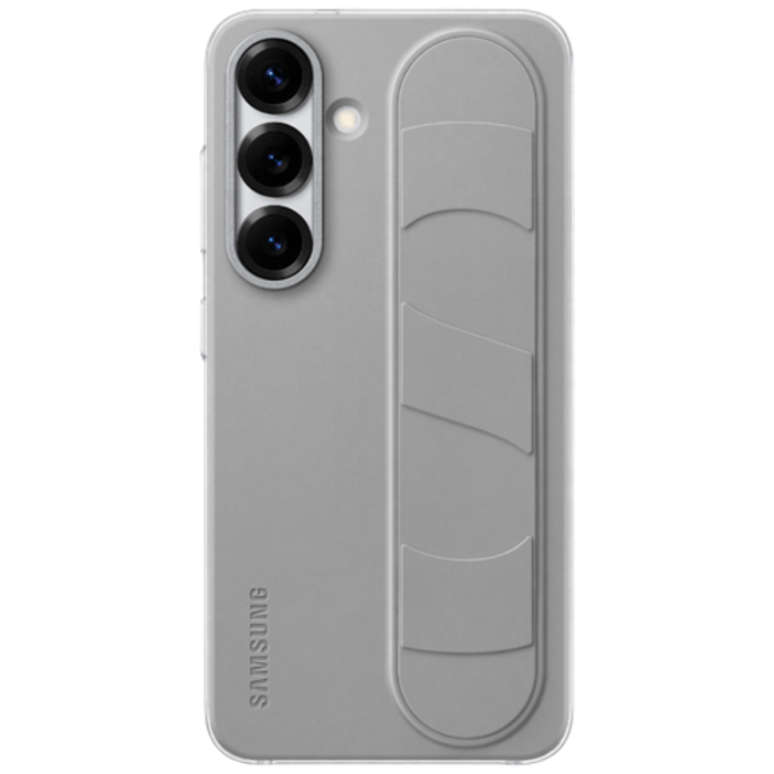 Samsung Samsung Galaxy S25 Standing Grip Siliconen Back Cover - Grijs