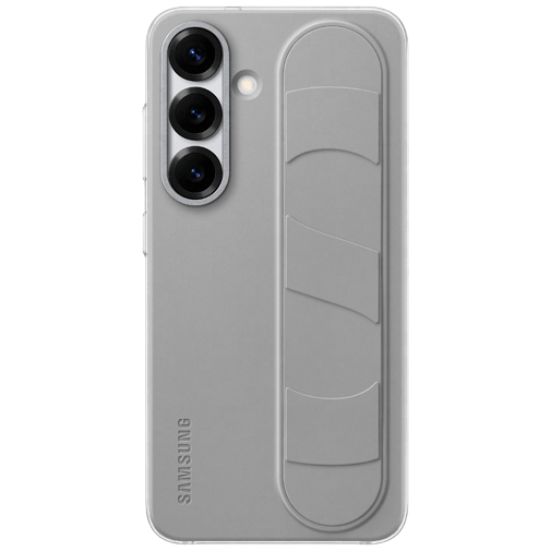 Samsung Samsung Galaxy S25 Standing Grip Siliconen Back Cover - Grijs