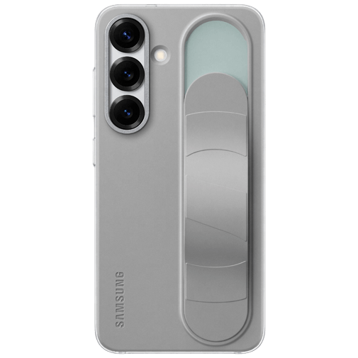 Samsung Samsung Galaxy S25 Standing Grip Siliconen Back Cover - Grijs