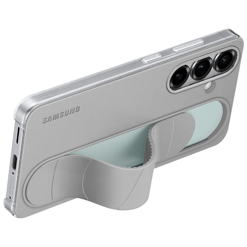 Samsung Samsung Galaxy S25 Standing Grip Siliconen Back Cover - Grijs