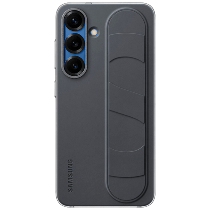 Samsung Samsung Galaxy S25 Standing Grip Siliconen Back Cover - Zwart