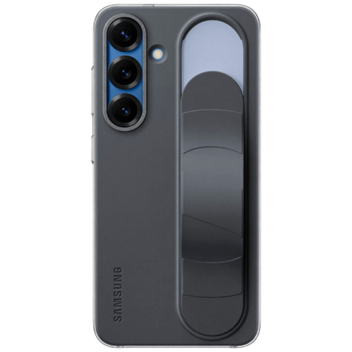 Samsung Samsung Galaxy S25 Standing Grip Siliconen Back Cover - Zwart