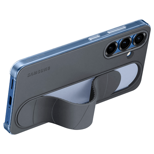 Samsung Samsung Galaxy S25 Standing Grip Siliconen Back Cover - Zwart