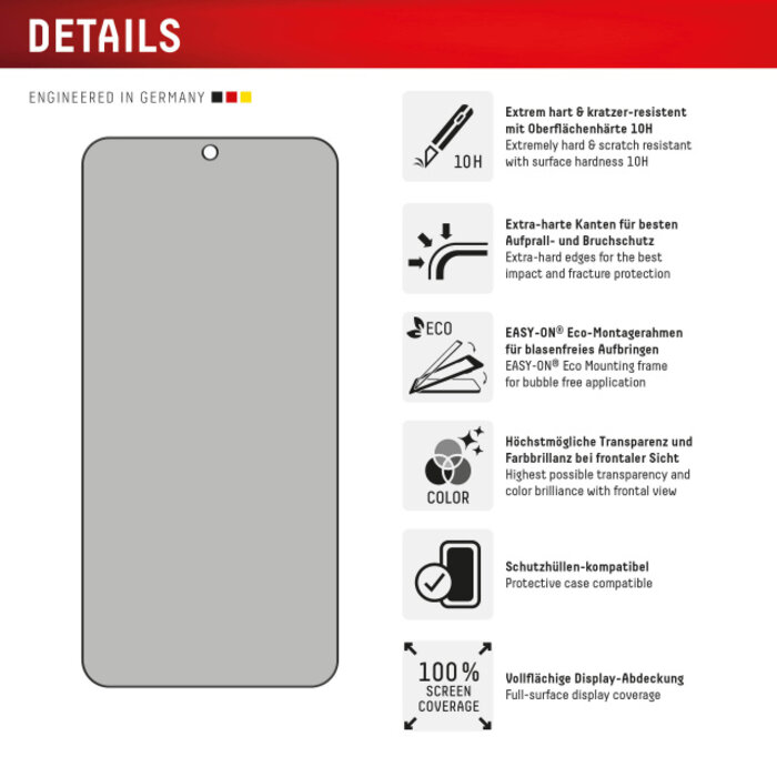 Displex DISPLEX Privacy Glass FC Screenprotector voor Samsung Galaxy S24/S25