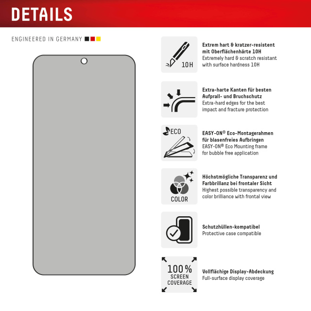 Displex DISPLEX Privacy Glass FC Screenprotector voor Samsung Galaxy S24/S25