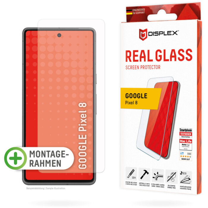 Displex DISPLEX Real Glass Screenprotector voor Google Pixel 8 - 10H Gehard Glas