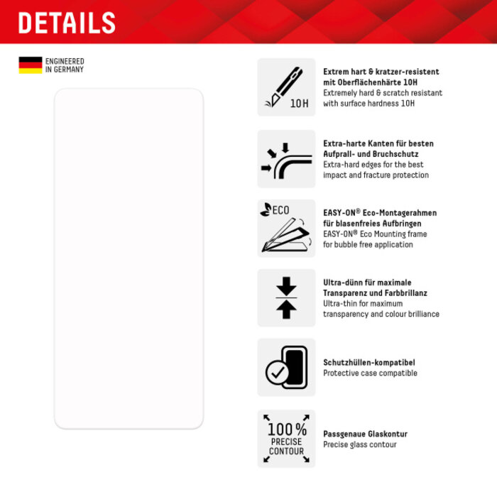 Displex DISPLEX Real Glass Screenprotector voor Google Pixel 8 - 10H Gehard Glas