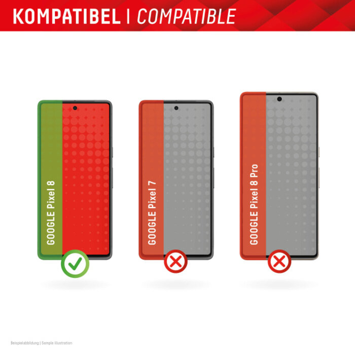 Displex DISPLEX Real Glass Screenprotector voor Google Pixel 8 - 10H Gehard Glas