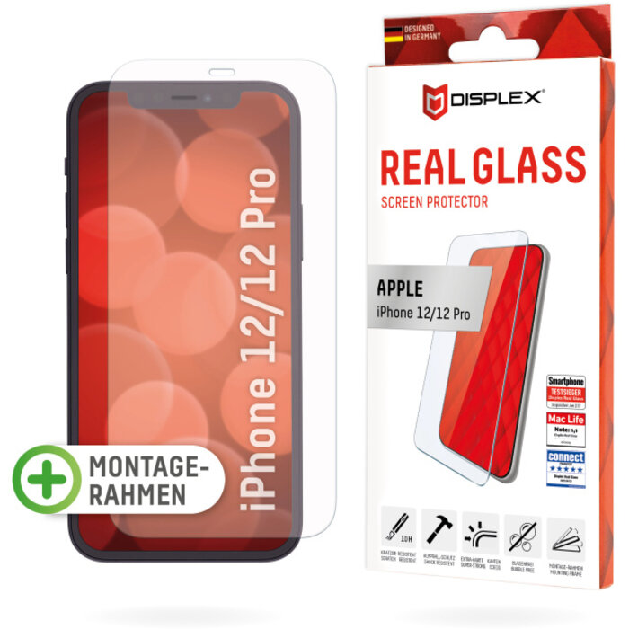Displex DISPLEX Real Glass Screenprotector voor Apple iPhone 12 / 12 Pro (10H Glas)