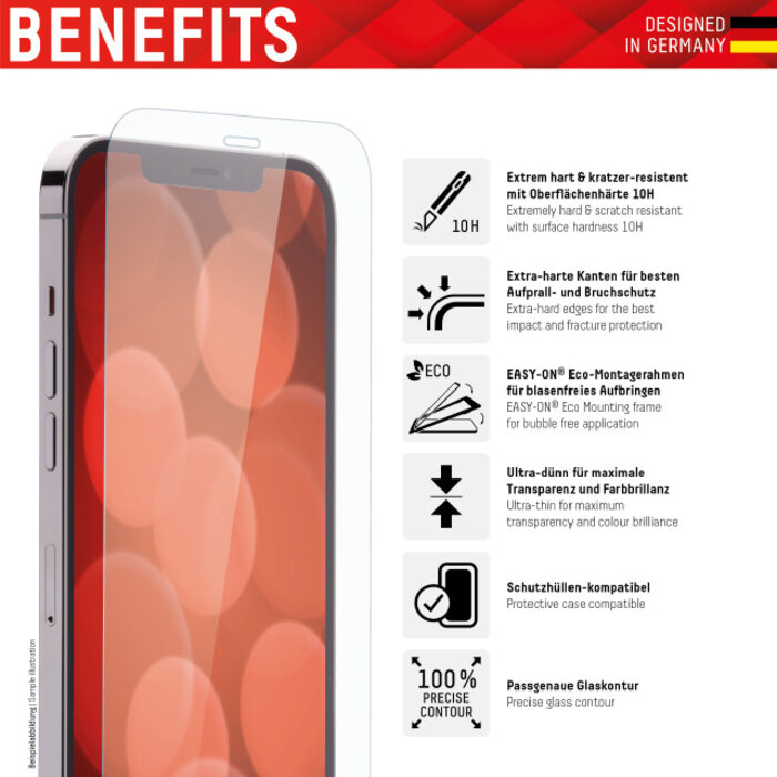 Displex DISPLEX Real Glass Screenprotector voor Apple iPhone 12 / 12 Pro (10H Glas)