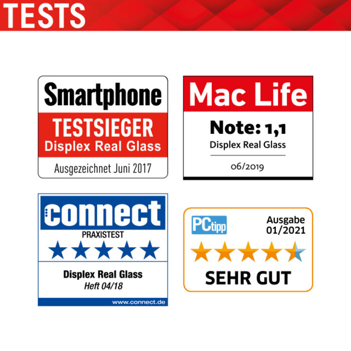 Displex DISPLEX Real Glass Screenprotector voor Apple iPhone 12 / 12 Pro (10H Glas)