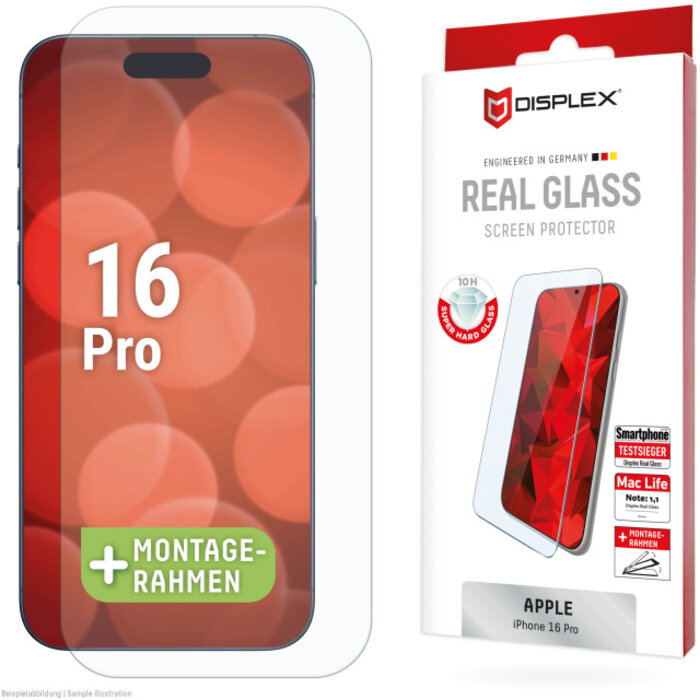 Displex DISPLEX Real Glass Screenprotector voor Apple iPhone 16 Pro (10H)