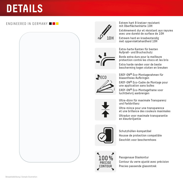 Displex DISPLEX Real Glass Screenprotector voor Apple iPhone 16 Pro (10H)