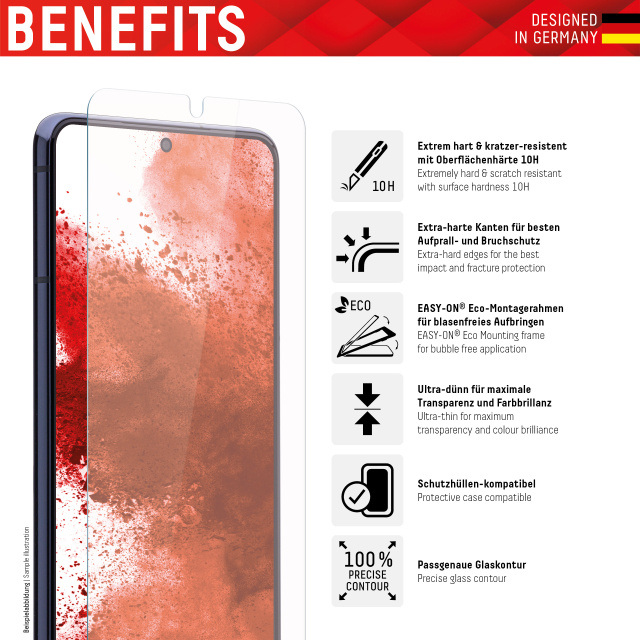 Displex DISPLEX Real Glass Screenprotector voor Samsung Galaxy S22 5G - 10H Glas