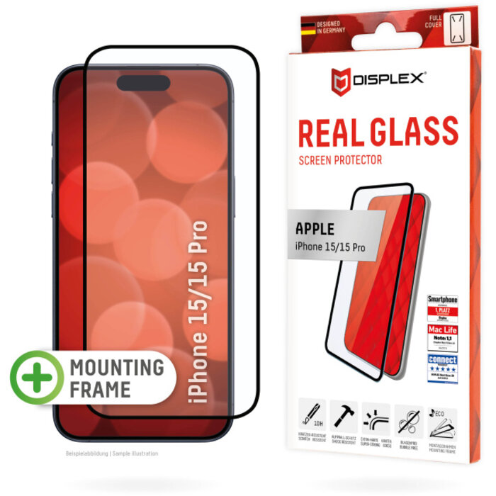 Displex DISPLEX Real Glass FC Screenprotector voor Apple iPhone 15 / 15 Pro