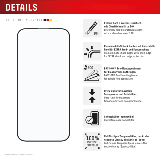 Displex DISPLEX Real Glass FC Screenprotector voor Apple iPhone 16, foto 2 van 6