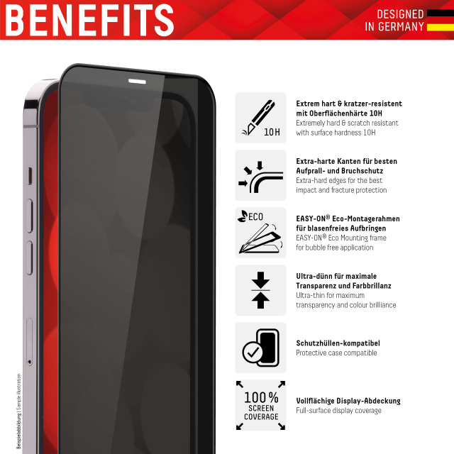 Displex DISPLEX Privacy Glass FC Screenprotector voor Apple iPhone 12 / 12 Pro