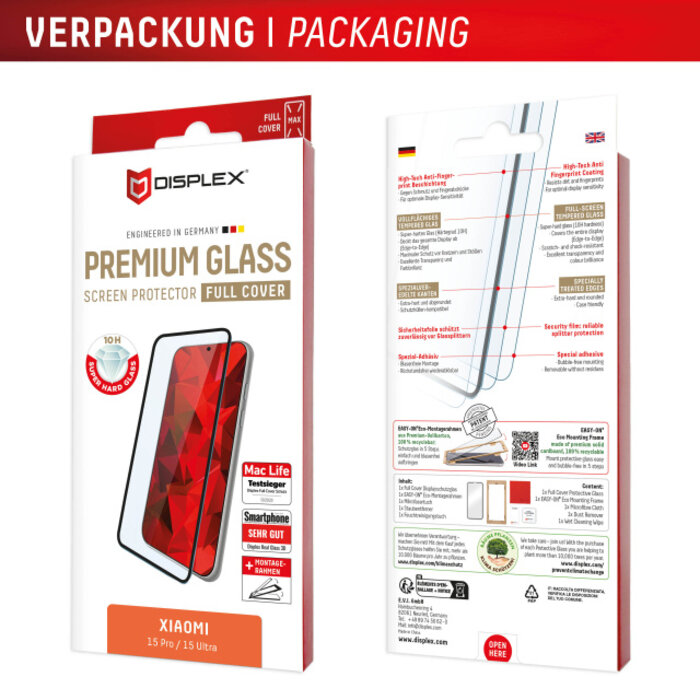 Displex DISPLEX Premium Glass 3D Screenprotector voor Xiaomi 15 Pro/15 Ultra