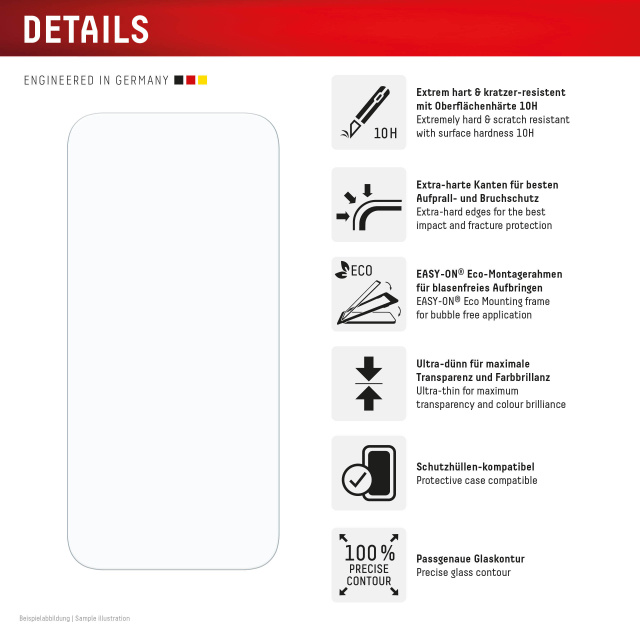 Displex DISPLEX Real Glass Screenprotector voor Apple iPhone 16 Pro Max (10H), foto 2 van 6