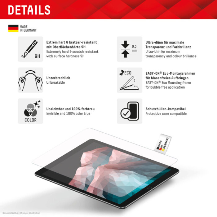 Displex DISPLEX Real Glass Screenprotector voor Apple iPad Air 11 inch (2024/2025)