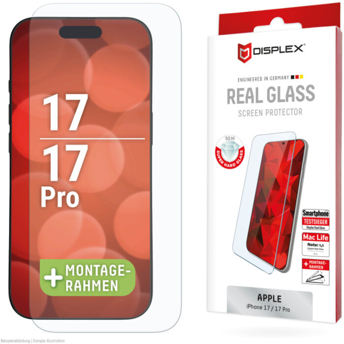 Displex DISPLEX Real Glass Screenprotector voor iPhone 17 & 17 Pro - 10H