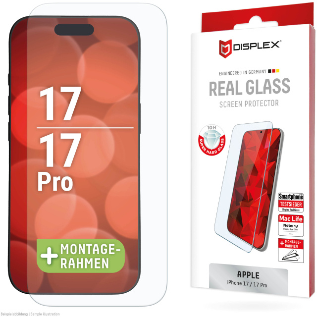 Displex DISPLEX Real Glass Screenprotector voor iPhone 17 & 17 Pro - 10H