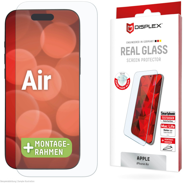 Displex DISPLEX Real Glass Screenprotector voor iPhone Air - 10H Gehard Glas