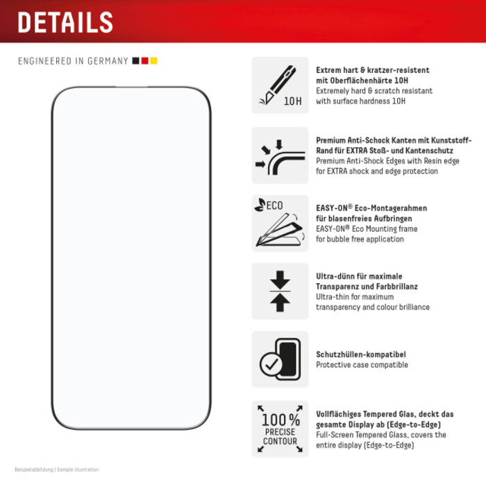 Displex DISPLEX Real Glass FC Screenprotector voor iPhone Air - 10H Gehard Glas
