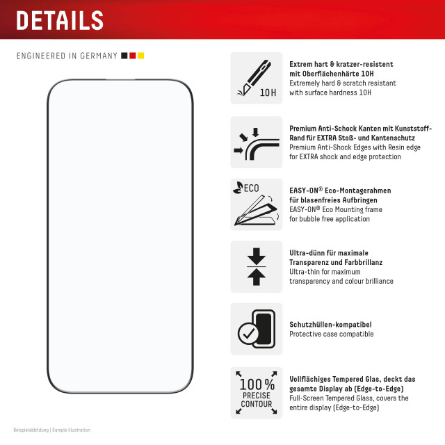 Displex DISPLEX Real Glass FC Screenprotector voor iPhone Air - 10H Gehard Glas, foto 2 van 6