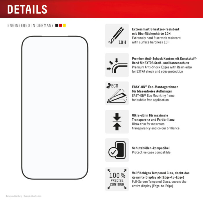 Displex DISPLEX Premium Glass Full Cover Anti-Reflex iPhone 17 / 17 Pro