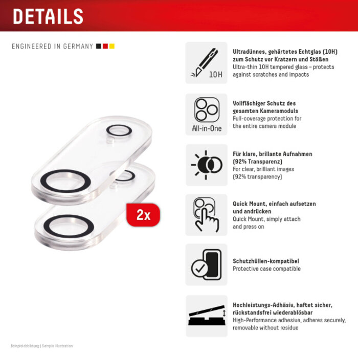 Displex DISPLEX CamGlass All-In-One Camera Protector iPhone Air (2-Pack)