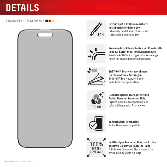 Displex DISPLEX Privacy Glass FC Screenprotector voor iPhone Air