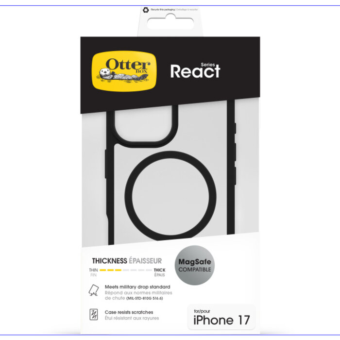 Otterbox OtterBox React MagSafe Backcover voor Apple iPhone 17 - Clear/Black