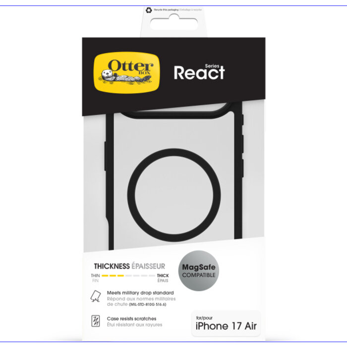 Otterbox OtterBox React MagSafe Case voor Apple iPhone Air - Clear/Black