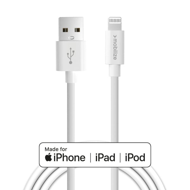 Mobilize Mobilize USB naar Apple MFi Lightning Kabel - 1m - 12W - Wit