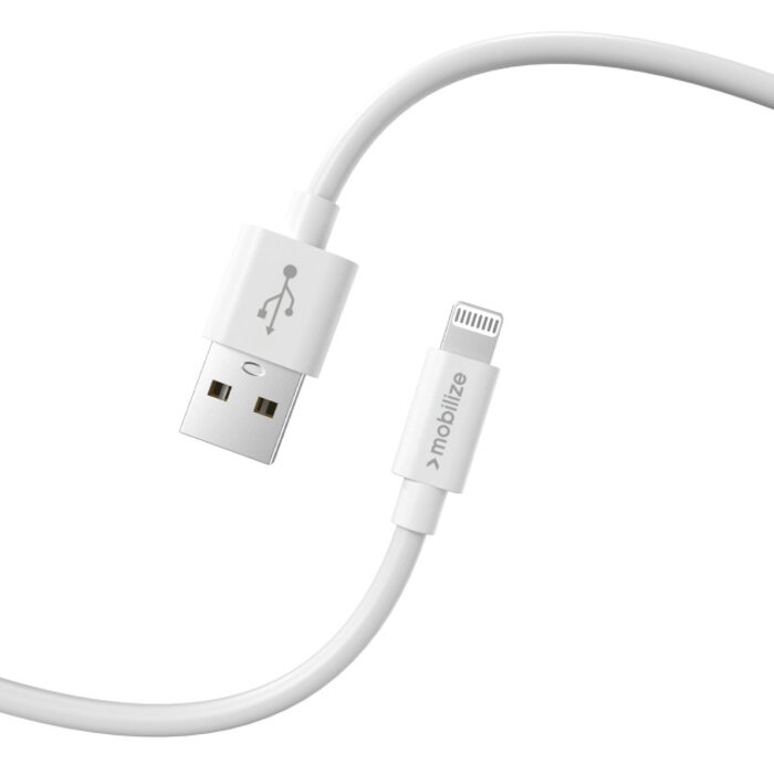 Mobilize Mobilize USB naar Apple MFi Lightning Kabel - 1m - 12W - Wit
