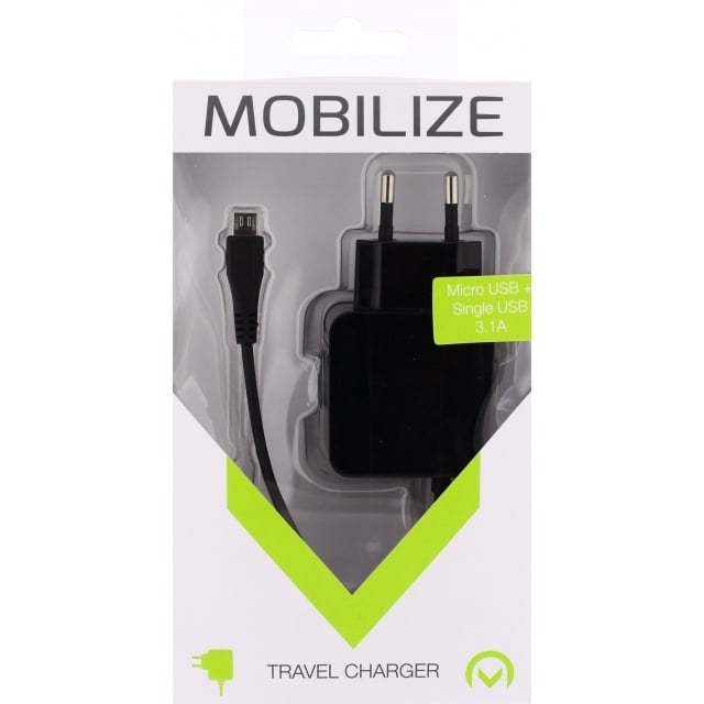 Mobilize Mobilize Wall Charger 15W met Micro USB Kabel 1m - Zwart