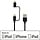 Mobilize 2-in-1 USB-A naar MFi Lightning & Micro-USB Kabel - 1.5m - Zwart