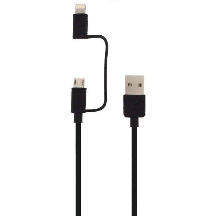 Mobilize Mobilize 2-in-1 USB-A naar MFi Lightning & Micro-USB Kabel - 1.5m - Zwart
