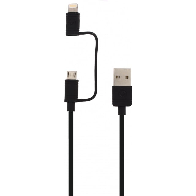 Mobilize Mobilize 2-in-1 USB-A naar MFi Lightning & Micro-USB Kabel - 1.5m - Zwart