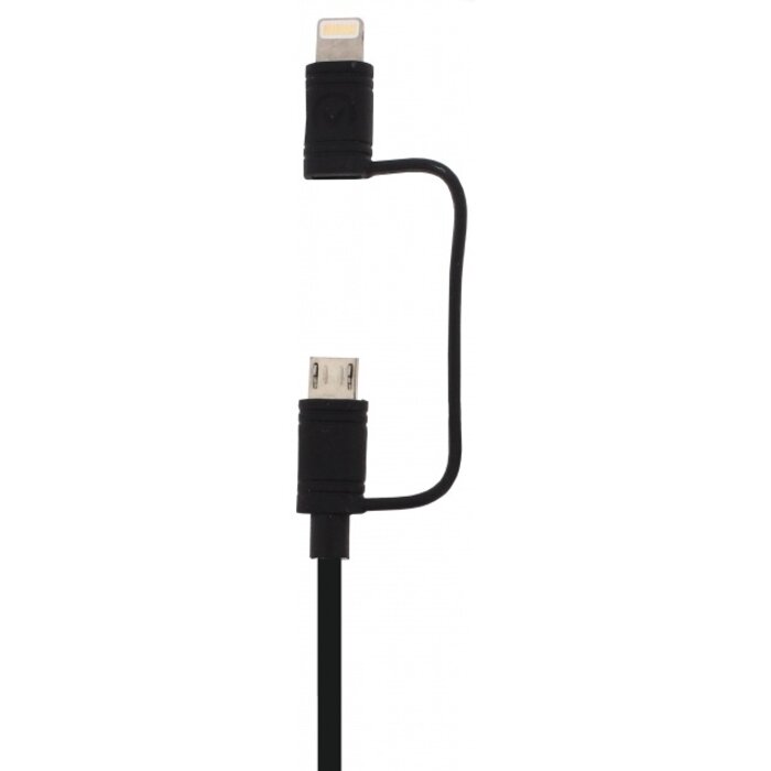 Mobilize Mobilize 2-in-1 USB-A naar MFi Lightning & Micro-USB Kabel - 1.5m - Zwart