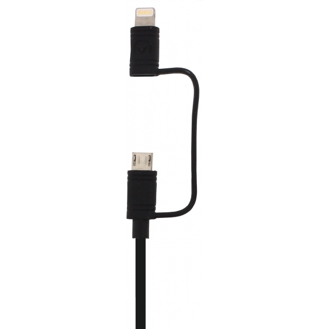 Mobilize Mobilize 2-in-1 USB-A naar Lightning & Micro-USB Kabel 1.5m - Zwart, foto 4 van 5