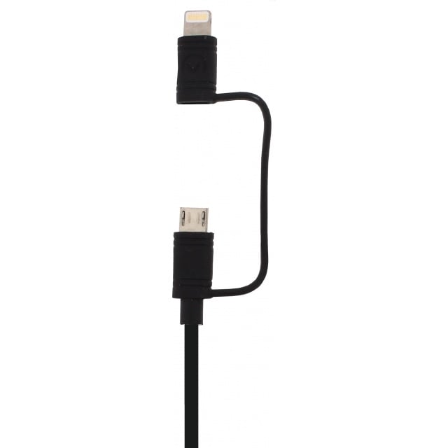 Mobilize Mobilize 2-in-1 USB-A naar MFi Lightning & Micro-USB Kabel - 1.5m - Zwart