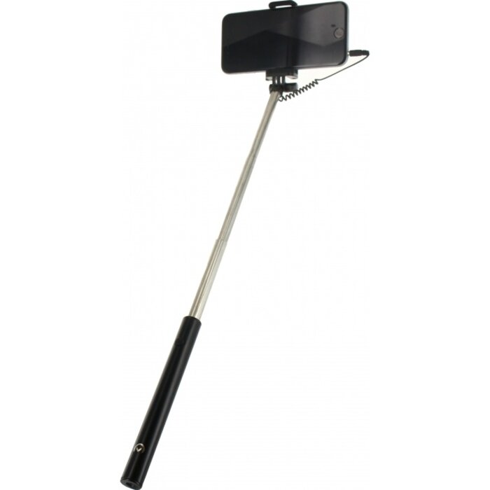 Mobilize Mobilize Wired Selfie Stick - Universele Uitschuifbare Selfiestick - Zwart