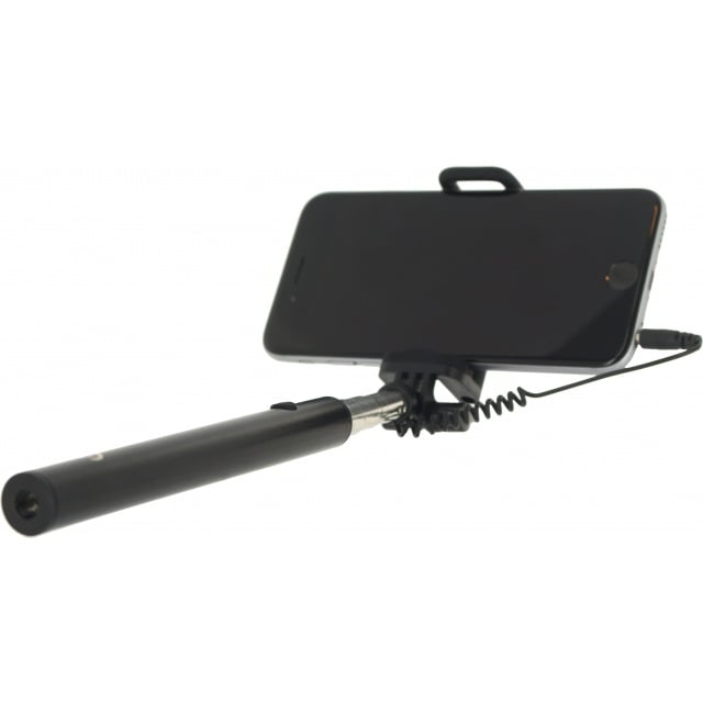 Mobilize Mobilize Wired Selfie Stick - Universele Uitschuifbare Selfiestick - Zwart